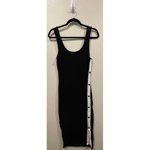 GARAGE Stripe Buttoned Midi Bodycon Dress - Picture 1 of 3